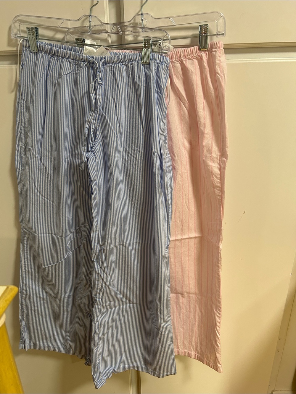 H&M Blue Pinstripe & Pink Cotton Lounge Pants Duo